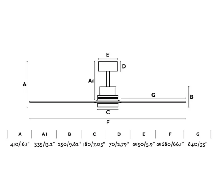 Ventilateur lumineux, LANTAU-G, été/hiver, nickel mat , LED, 3000K, 500lm, Ø168cm, H41cm - FARO