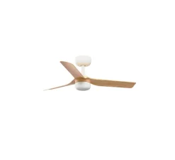 Ventilateur lumineux, Mini Punt S, blanc, bois clair, LED, dim, 2700 - 4000 - 6000K, 944 lm, Ø90cm, H26,3cm - Faro
