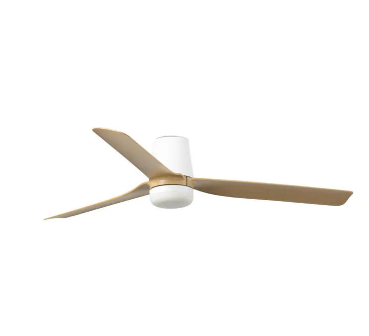 Ventilateur lumineux, Punt Tube M TUYA, érable, LED, dim, 3000K-6500K, 678 lm, Ø130cm, H23cm - Faro