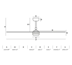 Ventilateur lumineux, Punt M, blanc, LED, dim, 3000 - 4200 - 6500K, 723 lm, Ø130cm, H32,2cm - Faro