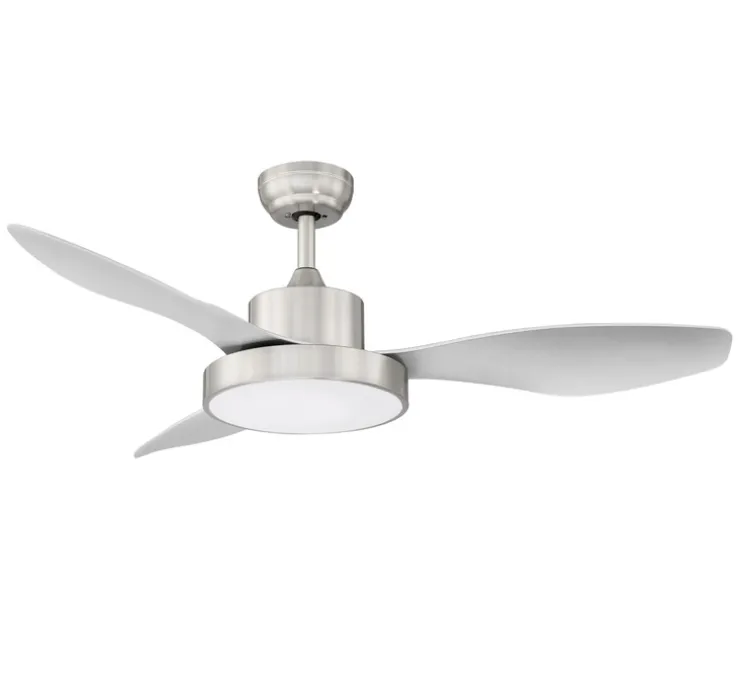 Ventilateur lumineux, Riga, été/hiver, chrome mat, LED, dim, 3000 / 4000 / 6000K, 3800 lm, Ø120cm, H47,5cm - MDC