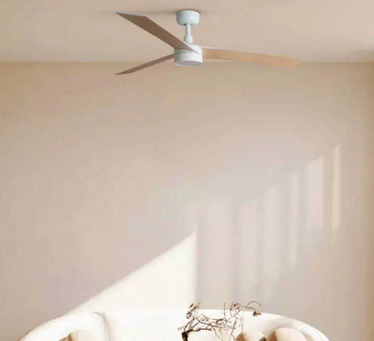 Ventilateur lumineux, Rudder, blanc, frêne, LED, dim, 2700 - 4350 - 6000K, 1300 lm, Ø132cm, H34cm - Faro
