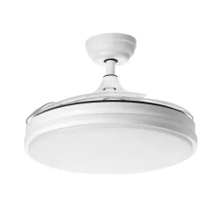 Ventilateur lumineux, Turin, été/hiver, blanc mat, LED, dim, 3000 / 4000 / 6000K, 3800 lm, Ø107cm, H48cm - MDC