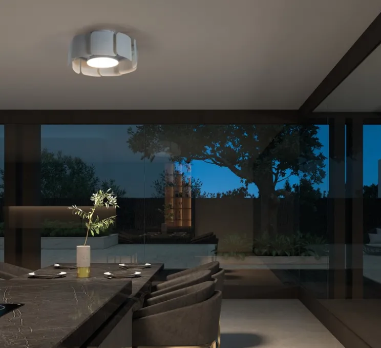 Ventilateur lumineux, Venti Snail, été/hiver, blanc, LED, dim, 3000 / 4000 / 6000K, 2000 lm, Ø42cm, H19cm - MDC