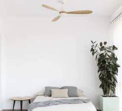 Ventilateur, plafonnier, lumineux, Poros, été/hiver, blanc, 15W, 2700K 850Lm, Ø132cm, H37cm - Faro
