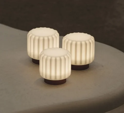 3x Lampes à poser, Dentelles H9, terra, IP65, Ø9cm, H9cm - Atelier Pierre